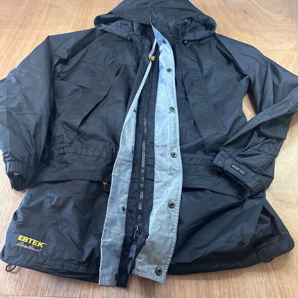 Eddie Bauer Other - Vintage 90s EBTEK Eddie Bauer Gore-Tex Rain Jacket Black Mens M Gorpcore